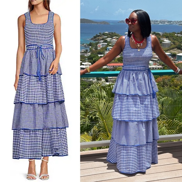 Sugarlips Dresses & Skirts - NWT Sugarlips Blue Gingham Maxi Dress Sz M